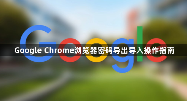 Google Chrome浏览器密码导出导入操作指南1