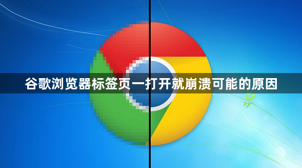 谷歌浏览器标签页一打开就崩溃可能的原因1
