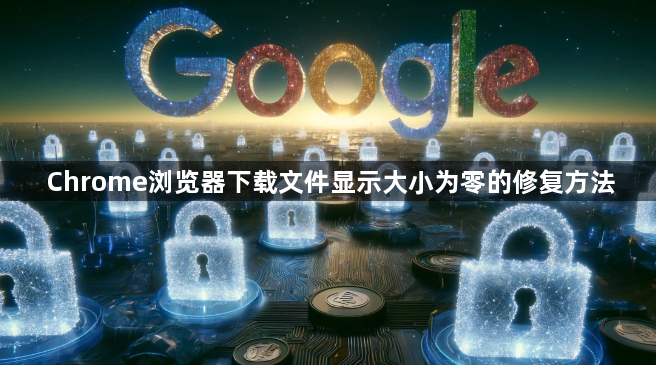 Chrome浏览器下载文件显示大小为零的修复方法1