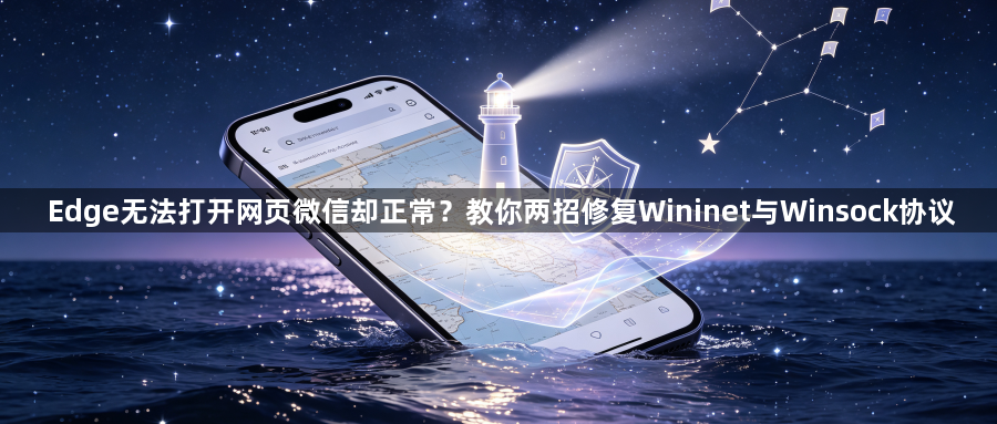 Edge无法打开网页微信却正常？教你两招修复Wininet与Winsock协议1