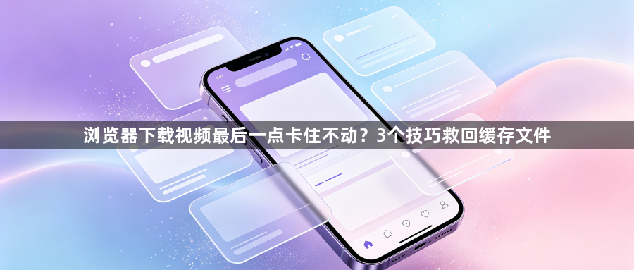 浏览器下载视频最后一点卡住不动？3个技巧救回缓存文件1