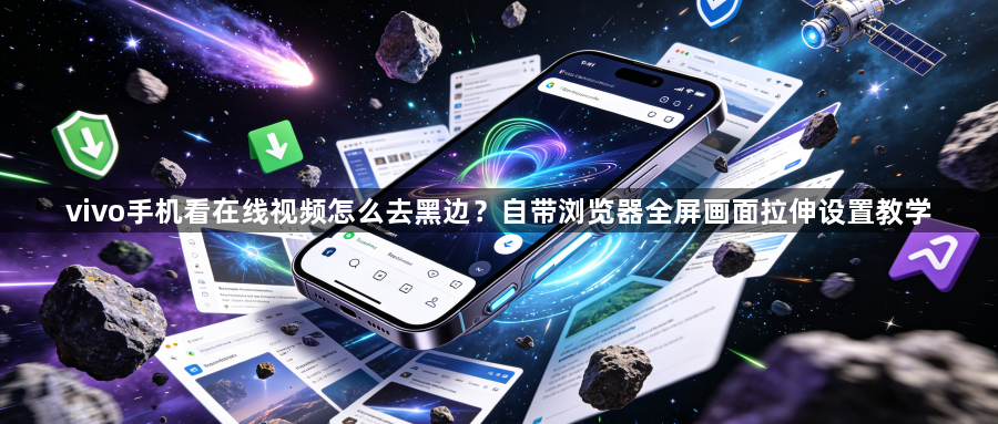 vivo手机看在线视频怎么去黑边？自带浏览器全屏画面拉伸设置教学1